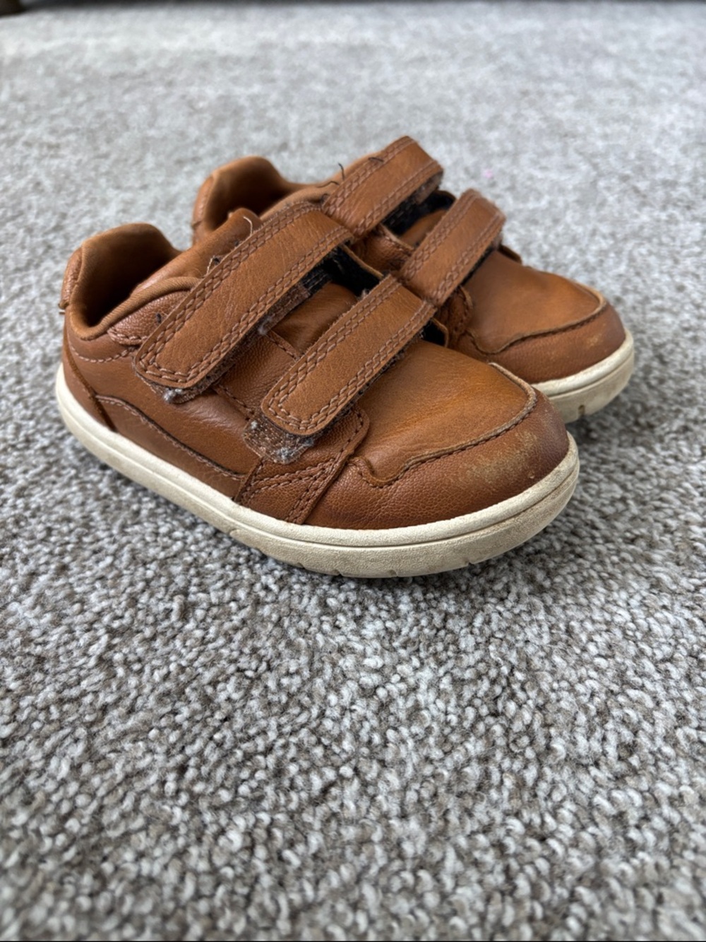 Stride Rite Kids Brown Leather Velcro Sneakers